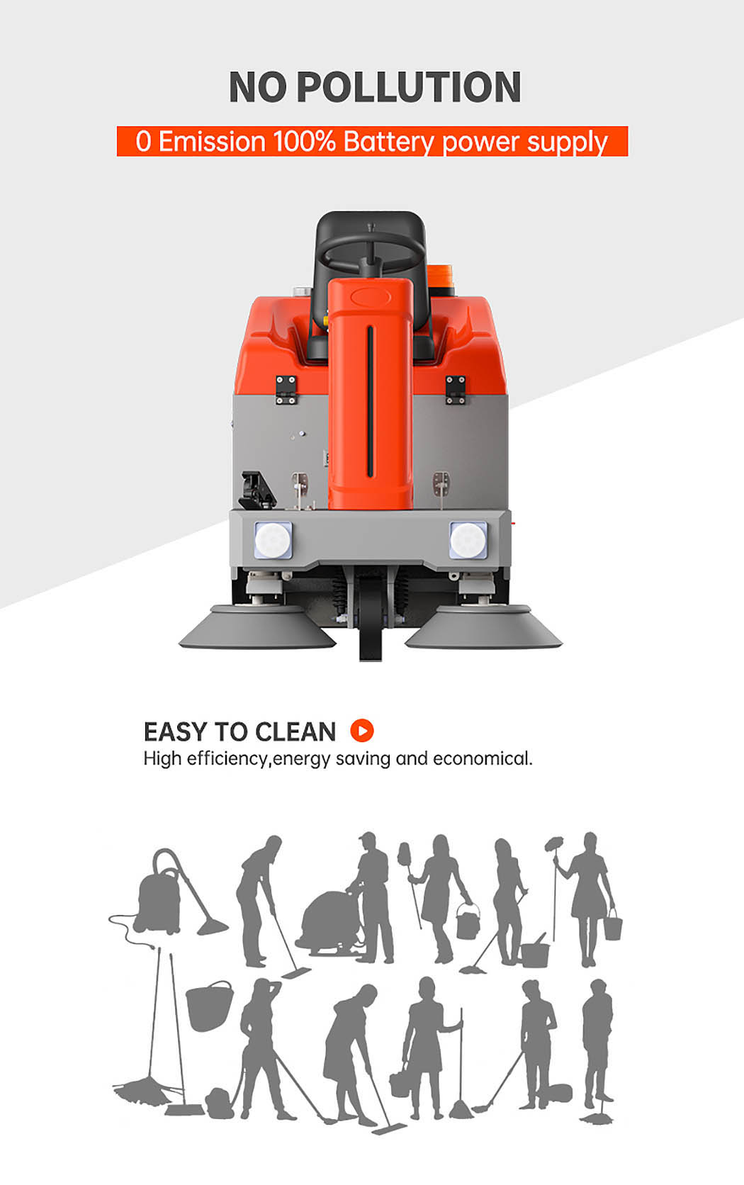 R-S1 Električna kompaktna mašina za čišćenje podova za vožnju na ulici Mašina za čišćenje podova5
